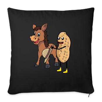 Cavalier d’âne Cavalier Peanut Horse Lover Enfants - Housse de coussin décorative 45 x 45 cm - noir - Devant