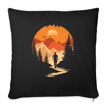 Running design for runners at the marathon - Sofa pillowcase 17,3'' x 17,3'' (45 x 45 cm) - black - Front