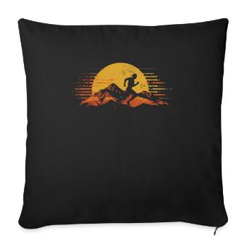 Running design for runners at the marathon - Sofa pillowcase 17,3'' x 17,3'' (45 x 45 cm) - black - Front