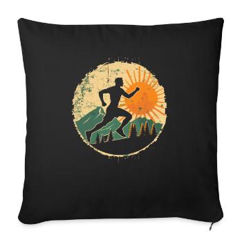 Running design for runners at the marathon - Sofa pillowcase 17,3'' x 17,3'' (45 x 45 cm) - black - Front