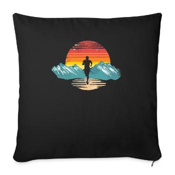 Running design for runners at the marathon - Sofa pillowcase 17,3'' x 17,3'' (45 x 45 cm) - black - Front