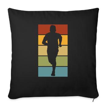 Running design for runners at the marathon - Sofa pillowcase 17,3'' x 17,3'' (45 x 45 cm) - black - Front