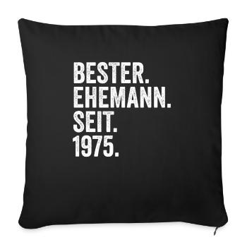 La Saint-Valentin Meilleur mari depuis 1975 - Housse de coussin décorative 45 x 45 cm - noir - Devant