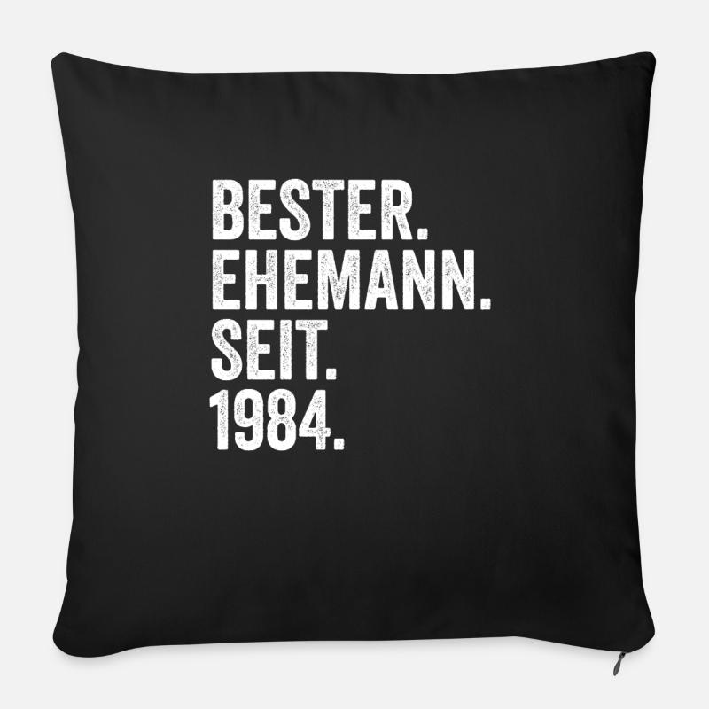 Valentinstag Bester Ehemann Seit 1984 - Sofakissenbezug 45 x 45 cm - Schwarz