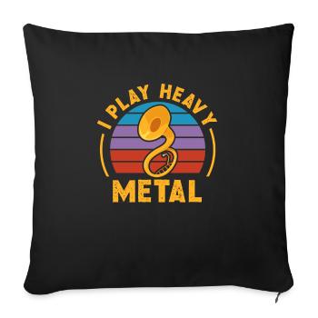 Je joue du Heavy Metal Brass Musician Sousaphone - Housse de coussin décorative 45 x 45 cm - noir - Devant