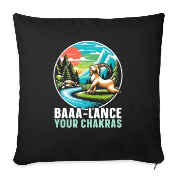 Professeur de yoga drôle de méditation de yoga de chèvre Namaste - Housse de coussin décorative 45 x 45 cm - noir - Devant