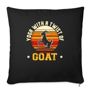Funny Goat Yoga Meditation Yoga Instructor Namaste - Sofa pillowcase 17,3'' x 17,3'' (45 x 45 cm) - black - Front