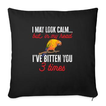 Parakeet, Parrot, Parakeet, Bird - Sofa pillowcase 17,3'' x 17,3'' (45 x 45 cm) - black - Front