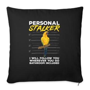 Parakeet, Parrot, Parakeet, Bird - Sofa pillowcase 17,3'' x 17,3'' (45 x 45 cm) - black - Front