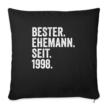 Valentine's Day Best Husband Since 1998 - Sofa pillowcase 17,3'' x 17,3'' (45 x 45 cm) - black - Front