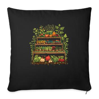 Permakultur Lebensmittel Compost - Sofakissenbezug 45 x 45 cm - Schwarz - Vorne
