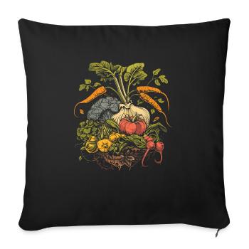 Permakultur Lebensmittel Compost - Sofakissenbezug 45 x 45 cm - Schwarz - Vorne
