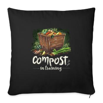 Permakultur Lebensmittel Compost - Sofakissenbezug 45 x 45 cm - Schwarz - Vorne