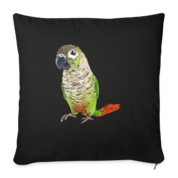 Perruche Molina Perroquet Perruche oiseau - Housse de coussin décorative 45 x 45 cm - noir - Devant