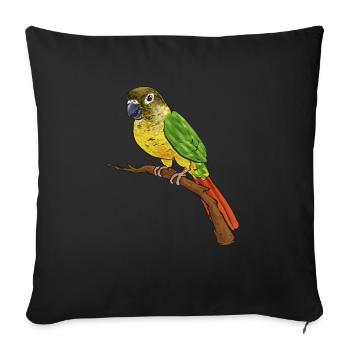 Molina Parakeet Parrot Bird Parakeet - Sofa pillowcase 17,3'' x 17,3'' (45 x 45 cm) - black - Front