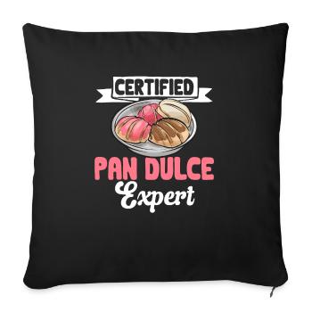 Concha Hispanic Mexican Pan Dulce - Sofa pillowcase 17,3'' x 17,3'' (45 x 45 cm) - black - Front