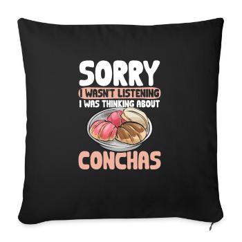 Concha Hispanique Mexicain Pan Dulce - Housse de coussin décorative 45 x 45 cm - noir - Devant