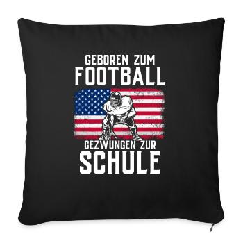 American Football Tshirt Herren Kinder Football - Sofakissenbezug 45 x 45 cm - Schwarz - Vorne