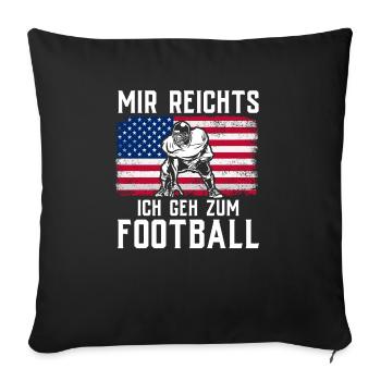 American Football Tshirt Men's Kids Football - Sofa pillowcase 17,3'' x 17,3'' (45 x 45 cm) - black - Front