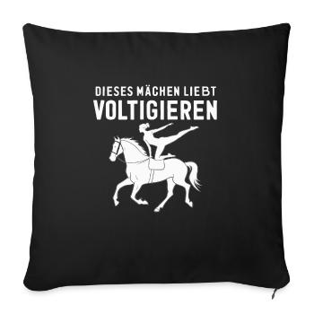 Loves Horse Vaulting Gift - Sofa pillowcase 17,3'' x 17,3'' (45 x 45 cm) - black - Front