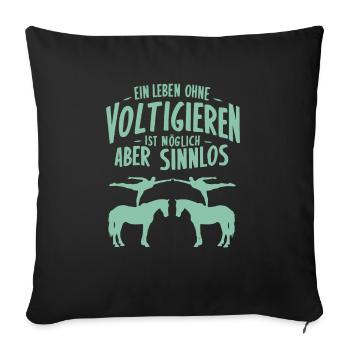 Loves Horse Vaulting Gift - Sofa pillowcase 17,3'' x 17,3'' (45 x 45 cm) - black - Front