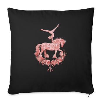 Loves Horse Vaulting Gift - Sofa pillowcase 17,3'' x 17,3'' (45 x 45 cm) - black - Front