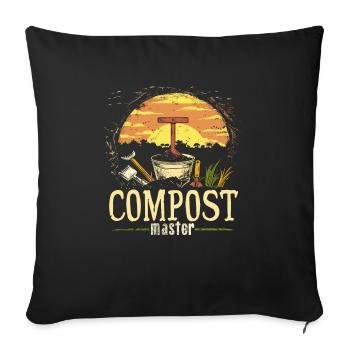Permakultur Lebensmittel Compost - Sofakissenbezug 45 x 45 cm - Schwarz - Vorne