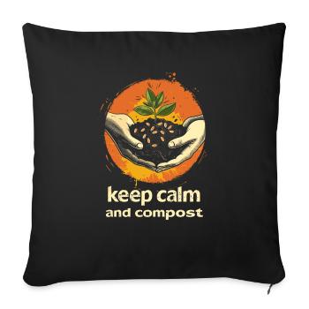 Permakultur Lebensmittel Compost - Sofakissenbezug 45 x 45 cm - Schwarz - Vorne