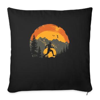 Running design for runners at the marathon - Sofa pillowcase 17,3'' x 17,3'' (45 x 45 cm) - black - Front