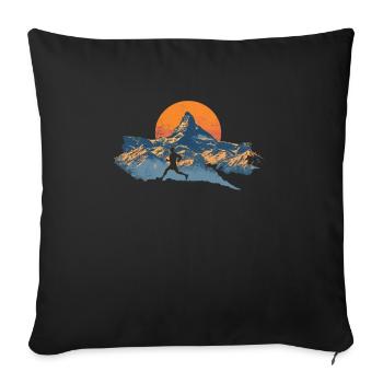 Running design for runners at the marathon - Sofa pillowcase 17,3'' x 17,3'' (45 x 45 cm) - black - Front