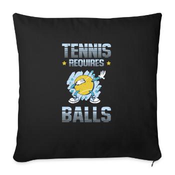 Le tennis nécessite des balles pour le joueur de tennis - Housse de coussin décorative 45 x 45 cm - noir - Devant
