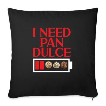 Concha Hispanic Mexican Pan Dulce - Sofa pillowcase 17,3'' x 17,3'' (45 x 45 cm) - black - Front