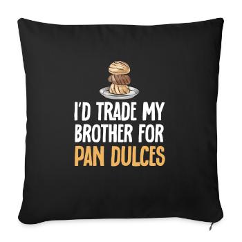 Concha Hispanic Mexican Pan Dulce - Sofa pillowcase 17,3'' x 17,3'' (45 x 45 cm) - black - Front
