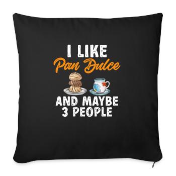 Concha Hispanic Mexican Pan Dulce - Sofa pillowcase 17,3'' x 17,3'' (45 x 45 cm) - black - Front
