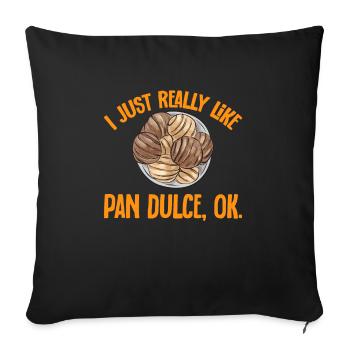 Concha Hispanic Mexican Pan Dulce - Sofa pillowcase 17,3'' x 17,3'' (45 x 45 cm) - black - Front