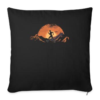 Running design for runners at the marathon - Sofa pillowcase 17,3'' x 17,3'' (45 x 45 cm) - black - Front