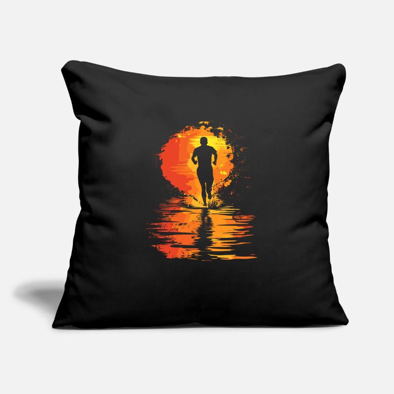 Conception de course pour les coureurs au marathon Housse de coussin décorative 45 x 45 cm