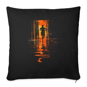 Running design for runners at the marathon - Sofa pillowcase 17,3'' x 17,3'' (45 x 45 cm) - black - Front