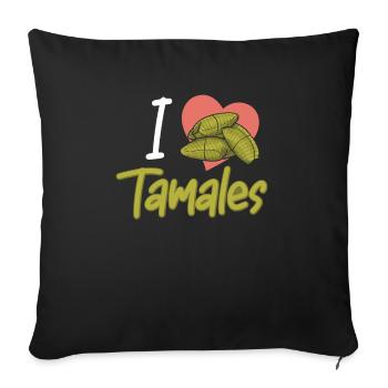Mexican Food Tamale - Sofa pillowcase 17,3'' x 17,3'' (45 x 45 cm) - black - Front