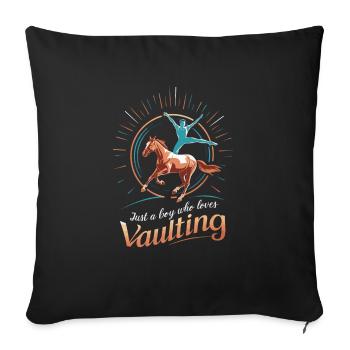 Loves Horse Vaulting Gift - Sofa pillowcase 17,3'' x 17,3'' (45 x 45 cm) - black - Front