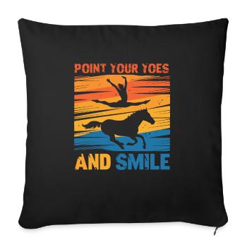 Loves Horse Vaulting Gift - Sofa pillowcase 17,3'' x 17,3'' (45 x 45 cm) - black - Front