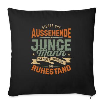 Pension & Retirement, Retirement Man Pensioner - Sofa pillowcase 17,3'' x 17,3'' (45 x 45 cm) - black - Front