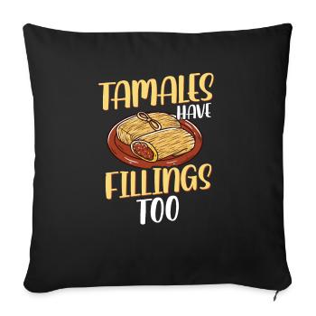 Mexican Food Tamale - Sofa pillowcase 17,3'' x 17,3'' (45 x 45 cm) - black - Front