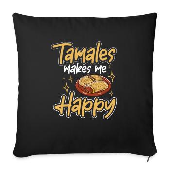 Mexican Food Tamale - Sofa pillowcase 17,3'' x 17,3'' (45 x 45 cm) - black - Front