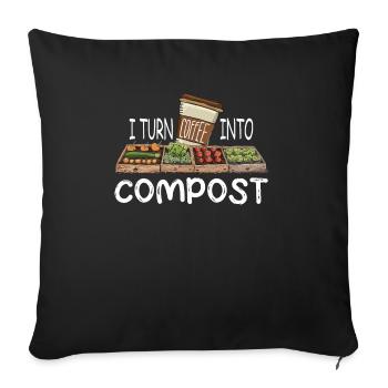 Organic Farmer Permaculture Food Forest - Sofa pillowcase 17,3'' x 17,3'' (45 x 45 cm) - black - Front