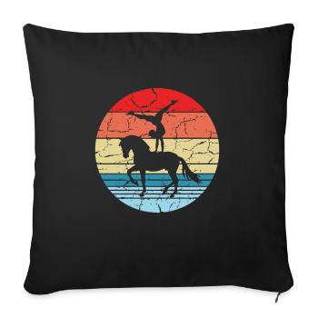 Loves Horse Vaulting Gift - Sofa pillowcase 17,3'' x 17,3'' (45 x 45 cm) - black - Front