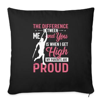 Pole Vaulter Gift - Sofa pillowcase 17,3'' x 17,3'' (45 x 45 cm) - black - Front