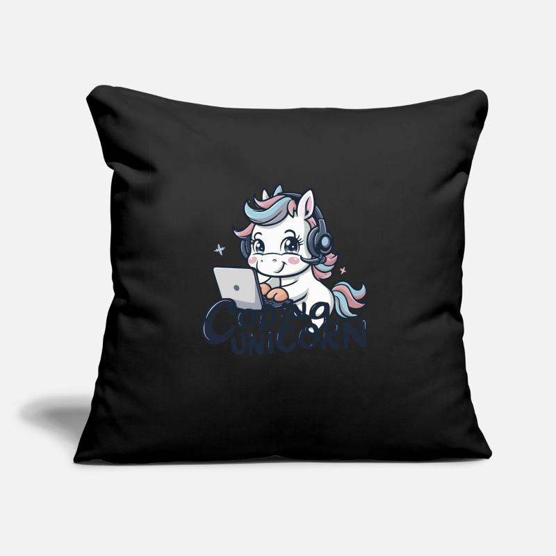 LICORNE DU CODAGE Housse de coussin décorative 45 x 45 cm