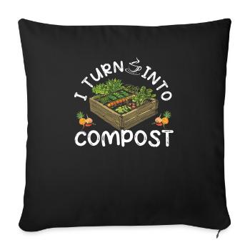 Organic Farmer Permaculture Food Forest - Sofa pillowcase 17,3'' x 17,3'' (45 x 45 cm) - black - Front
