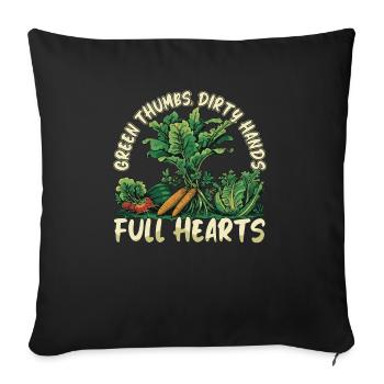 Garten biologischer Anbau Permaculture - Sofakissenbezug 45 x 45 cm - Schwarz - Vorne